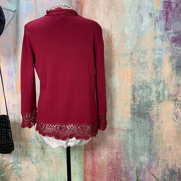 📌Joshep A. Cute Cardigan with Crochet Edges - Picture 2 of 13